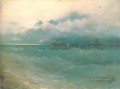 the ships on rough sea sunrise 1871 Romantic Ivan Aivazovsky Russian